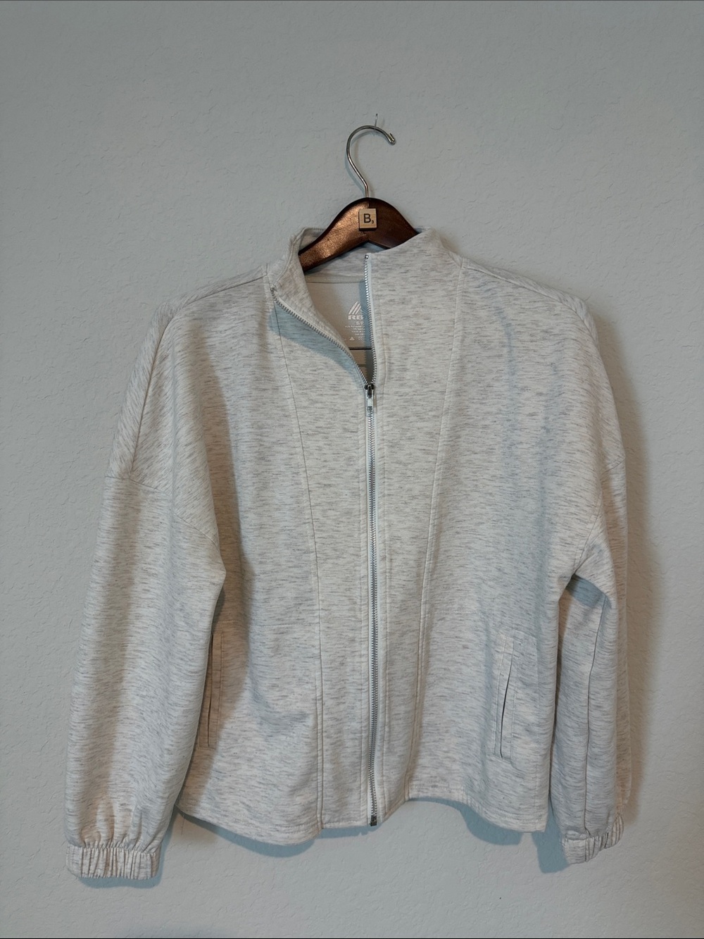 RBX Heather Gray Zip-Up Bomber Jacket